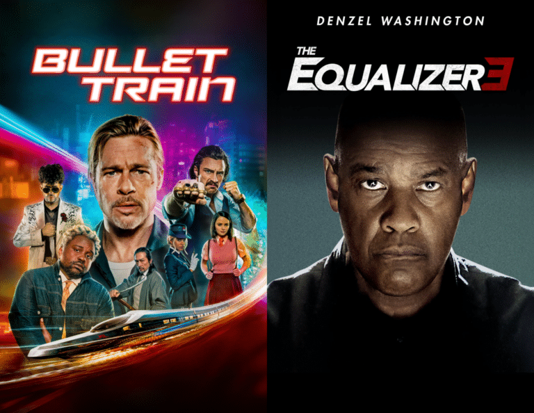 Bullet train and Equalizer movie cover